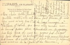 VINTAGE POSTCARD Paris While Strolling Interior of the Basilica of the Sacring Montmartre Heart