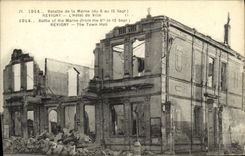 VINTAGE POSTCARD Revigny L town hall Militaria