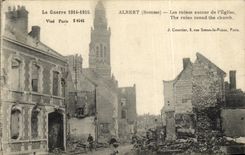CPA Albert Les Ruines Autour de L Eglise Militaria