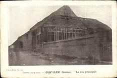 VINTAGE POSTCARD Grivillers the Militaria Main street