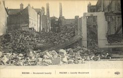 VINTAGE POSTCARD Rheims Boulevard Lundy Militaria