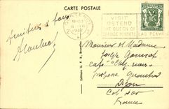 VINTAGE POSTCARD Ostend Park Leopold Clock of Flurs