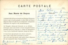 VINTAGE POSTCARD With died of Noyen Militaria