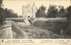 VINTAGE POSTCARD War In the Sum L Church of Tilloloy And the Pits Of the Militaria Castle