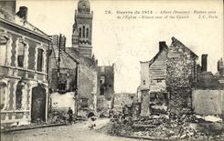 CPA Albert Ruines Pres De L Eglise Militaria