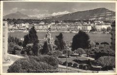 VINTAGE POSTCARD Geneva Monument Brunswick and the Chain of Mont Blanc