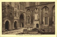 Paladar de Avignon de la POSTAL de la VENDIMIA de los papas el honor de la corte D