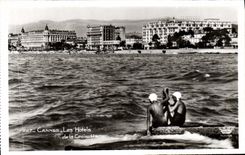 VINTAGE POSTCARD Cannes Hotels of the Small cross