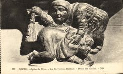 CPA Bourg Eglise de Brou La Correction Maritale Detail des Stailes