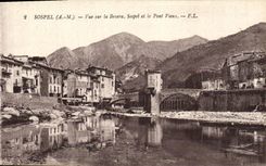 CPA Sospel Vue sur la Bevera Sospel et le pont Vieux
