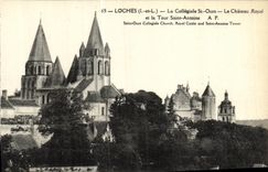 CPA Loches La collegiale St ours Le chateau royal et la tour Saint Antoine