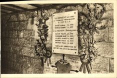 VINTAGE POSTCARD Extremely of Douaumont Casemate Bodies of the Hunters Militaria machine gunners