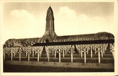 VINTAGE POSTCARD Cemetery main road De Douaumont Militaria