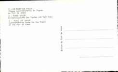 POSTAL de la VENDIMIA fort de Vaux la placa conmemorativa de la paloma de Militaria