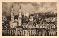 VINTAGE POSTCARD Old Abbey De Jumieges D After a Drawing Of 1702