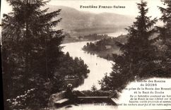 CPA Frontiere Franco Suisse Route Pittoresque des Brenets au Saut du Doubs