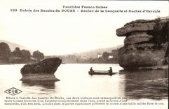 CPA Frontiere Franco Suisse Rocher de la casquette et rocher d Hercule