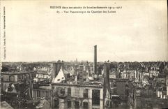 VINTAGE POSTCARD Rheims In its years of Bombardment Panoramic View of the District of the Militaria Wools