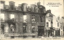 VINTAGE POSTCARD Rheims In its years of Bombardments Street De Betheny Militaria