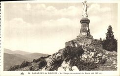 VINTAGE POSTCARD Bagneres de Bigorre the Virgin at the Top of Bedat