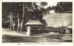 VINTAGE POSTCARD Bagneres de Bigorre Entered of the Thermal Park of Hello