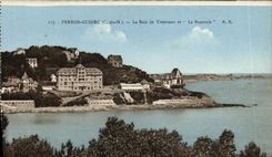 CPA Perros Guirec La Baie de Trestraou et La Roseraie