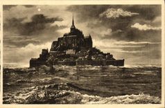 CPA Le Mont St Michel Le Mont par temps d equinoxe