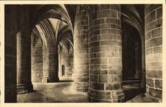 CPA Le Mont St Michel Abbaye La Crypte des Gros Piliers