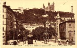 VINTAGE POSTCARD Lyon Avenue of the Library which occurred In the past of L archbishop s palace