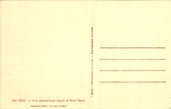 Opinion panoramica de la POSTAL de la VENDIMIA Niza puesto que el montaje del boro