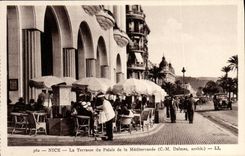 VINTAGE POSTCARD Nice the Terrace of the Palate of Mediterrenee