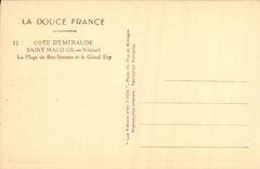 VINTAGE POSTCARD Dimension D Emerald Malo Saint the Beach Good help and the Large Bey