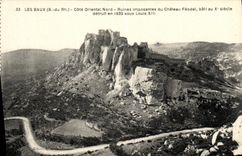 CPA Les Baux Cote Orlental Nord Ruines imposantes du Chateau Feodal
