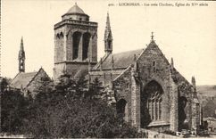 VINTAGE POSTCARD Locronan the three Bell towers Church of 15th