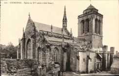 VINTAGE POSTCARD Locronan Church of 15th