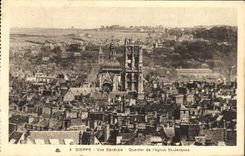 Districto de la opinion de Dieppe de la POSTAL de la VENDIMIA de L St Jacques de la iglesia