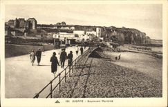 Bulevar maritimo de Dieppe de la POSTAL de la VENDIMIA