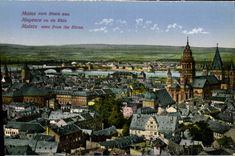 VINTAGE POSTCARD Mainz Vom Rhein aus
