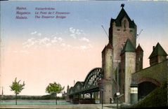 VINTAGE POSTCARD Mainz the Bridge of L Emperor