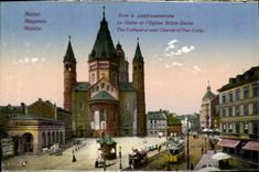 VINTAGE POSTCARD Mainz the Dome of L Notre Dame church