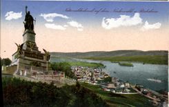 VINTAGE POSTCARD Nationaldenkmal aud fem Niederwald U Rudelsheim