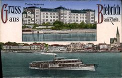 VINTAGE POSTCARD Gruss aus Biebrich Boat