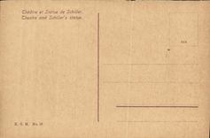 VINTAGE POSTCARD Wiesbaden Theater and Statue of Schiller