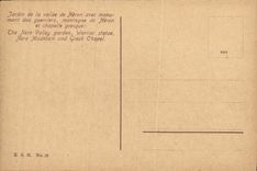 VINTAGE POSTCARD Wiesbaden Garden of the Valley of Neron With Monument of the warriors mountain of Neron and Greek vault