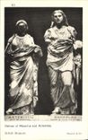 VINTAGE POSTCARD Statues off Mausolus and Artemisia British Museum British Museum Greece