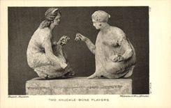 VINTAGE POSTCARD Two Knuckle Bone Players British Museum Greece