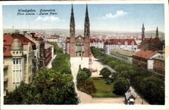 VINTAGE POSTCARD Wiesbaden Luisenplatz