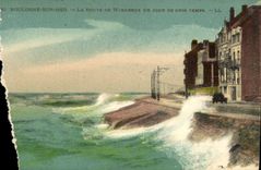 VINTAGE POSTCARD Boulogne on Sea the Road De Winereux One Day Of Heavy weather
