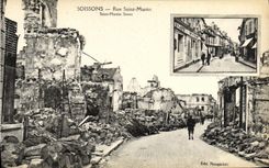 CPA Soissons Rue Sainte Martin Militaria