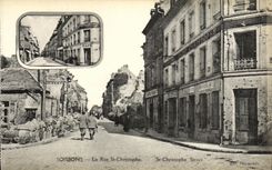 CPA Soissons La Rue St Christophe Militaria